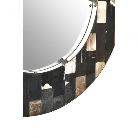 Artefacto Petrified Wood Wall Mirror, Brass