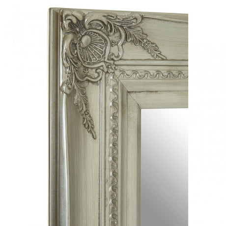 Bourbin Rectangular Silver Wall Mirror, Silver