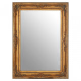 Bourbin Rectangular Antique Gold Wall Mirror, Gold