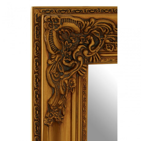 Carly Wall Mirror, Wood, Mirrored Glass, Wood, Gold