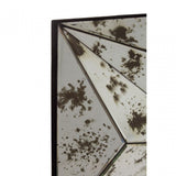 Rizzar 3D Triangular / Speckled Wall Mirror, Glass, Plywood, Black