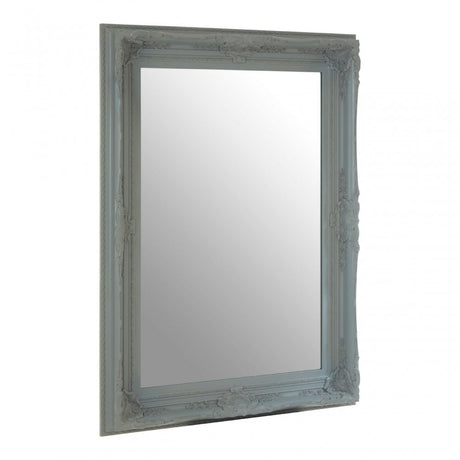 Bourbin Rectangular Antique Grey Wall Mirror, Mirrored Glass, Wood, Grey