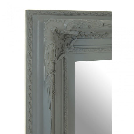 Bourbin Rectangular Antique Grey Wall Mirror, Mirrored Glass, Wood, Grey