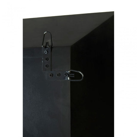 Rizzar Large Bubble Effect Wall Mirror, Glass, Plywood, Black