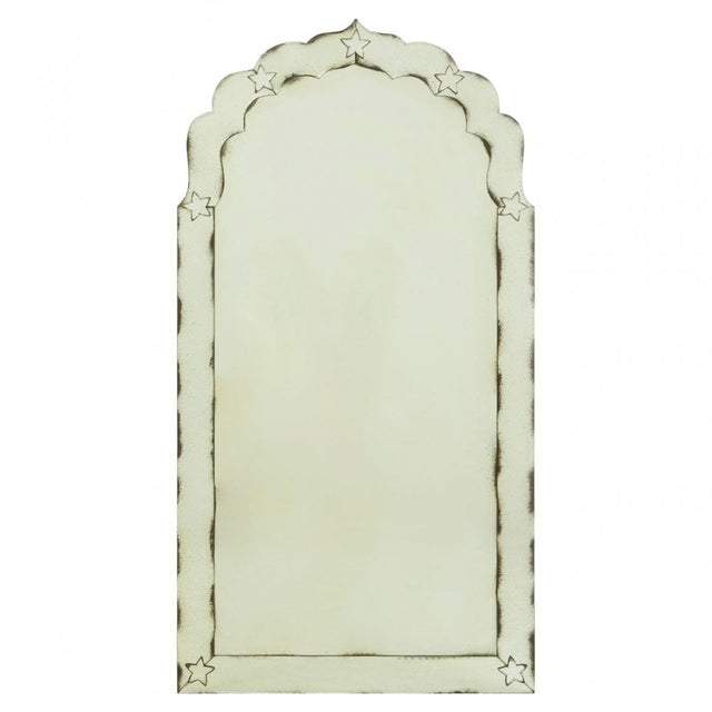 Rizzar Arched / Star Detail Wall Mirror, Glass, Plywood, Black