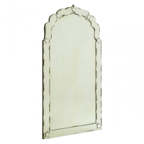 Rizzar Arched / Star Detail Wall Mirror, Glass, Plywood, Black
