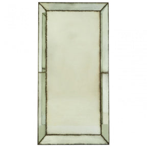 Rizzar Large Wall Mirror with Bevelled Edges, Glass, Plywood, Black