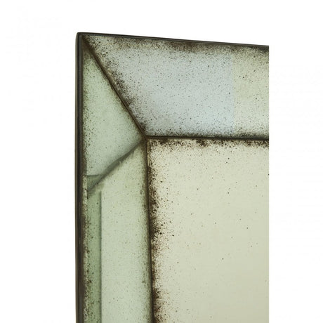 Rizzar Large Wall Mirror with Bevelled Edges, Glass, Plywood, Black