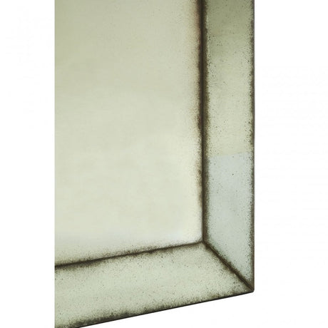 Rizzar Large Wall Mirror with Bevelled Edges, Glass, Plywood, Black