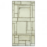 Rizzar Large Asymmetric Wall Mirror, Glass, Plywood, Black
