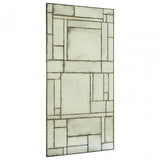 Rizzar Large Asymmetric Wall Mirror, Glass, Plywood, Black