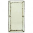 Rizzar Large Panelled Wall Mirror, Glass, Plywood, Black
