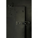 Rizzar Large Panelled Wall Mirror, Glass, Plywood, Black