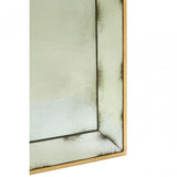 Rizzar Black / Gold Frame Arched Wall Mirror, Glass, Plywood, Black