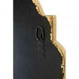 Rizzar Black / Gold Frame Arched Wall Mirror, Glass, Plywood, Black