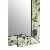 Rizzar Rectangular/Cut Out Frame Wall Mirror, Glass, Plywood, Black