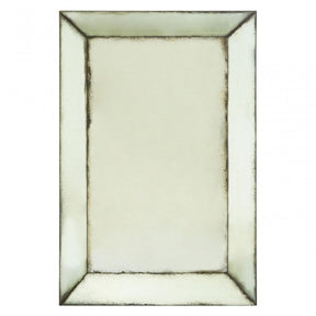 Rizzar Large Bevelled Wall Mirror, Glass, Plywood, Black