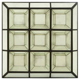 Rizzar Multi 3D Design Wall Mirror, Glass, Plywood, Black