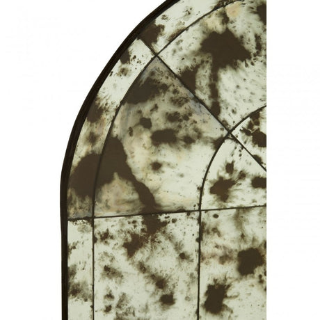 Rizzar Arched Mozaic Wall Mirror, Glass, Plywood, Black