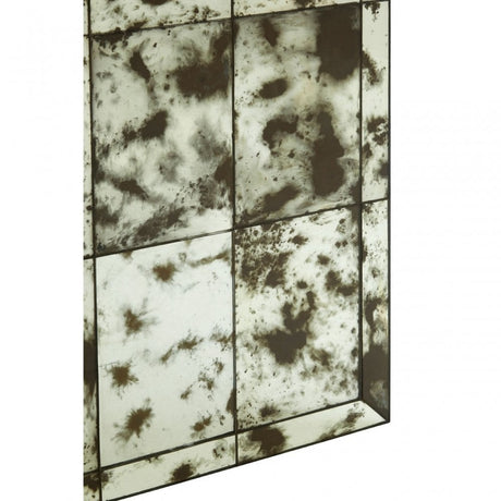 Rizzar Arched Mozaic Wall Mirror, Glass, Plywood, Black