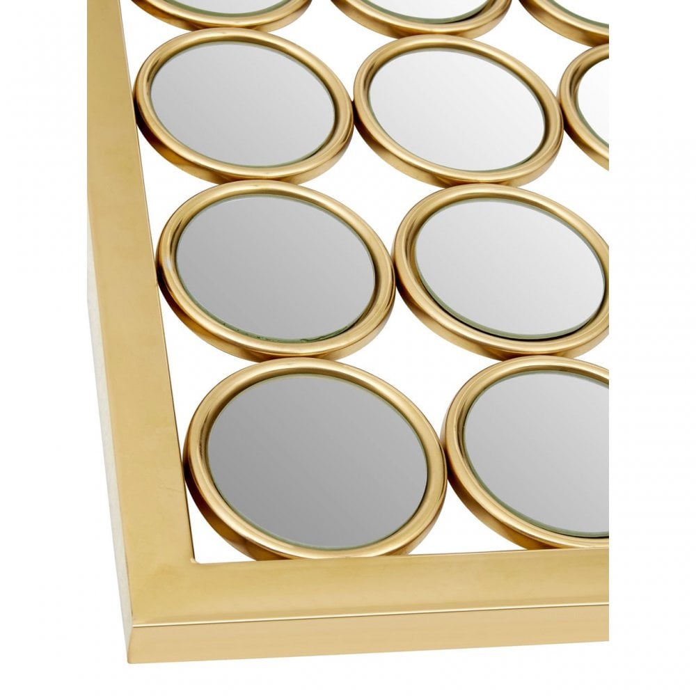 Meissa Wall Mirror, Mirrored Glass, Gold