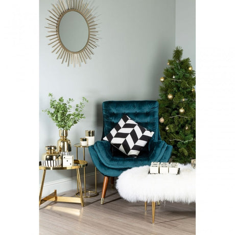 Meissa Sunburst Wall Mirror, Mirrored Glass, Gold