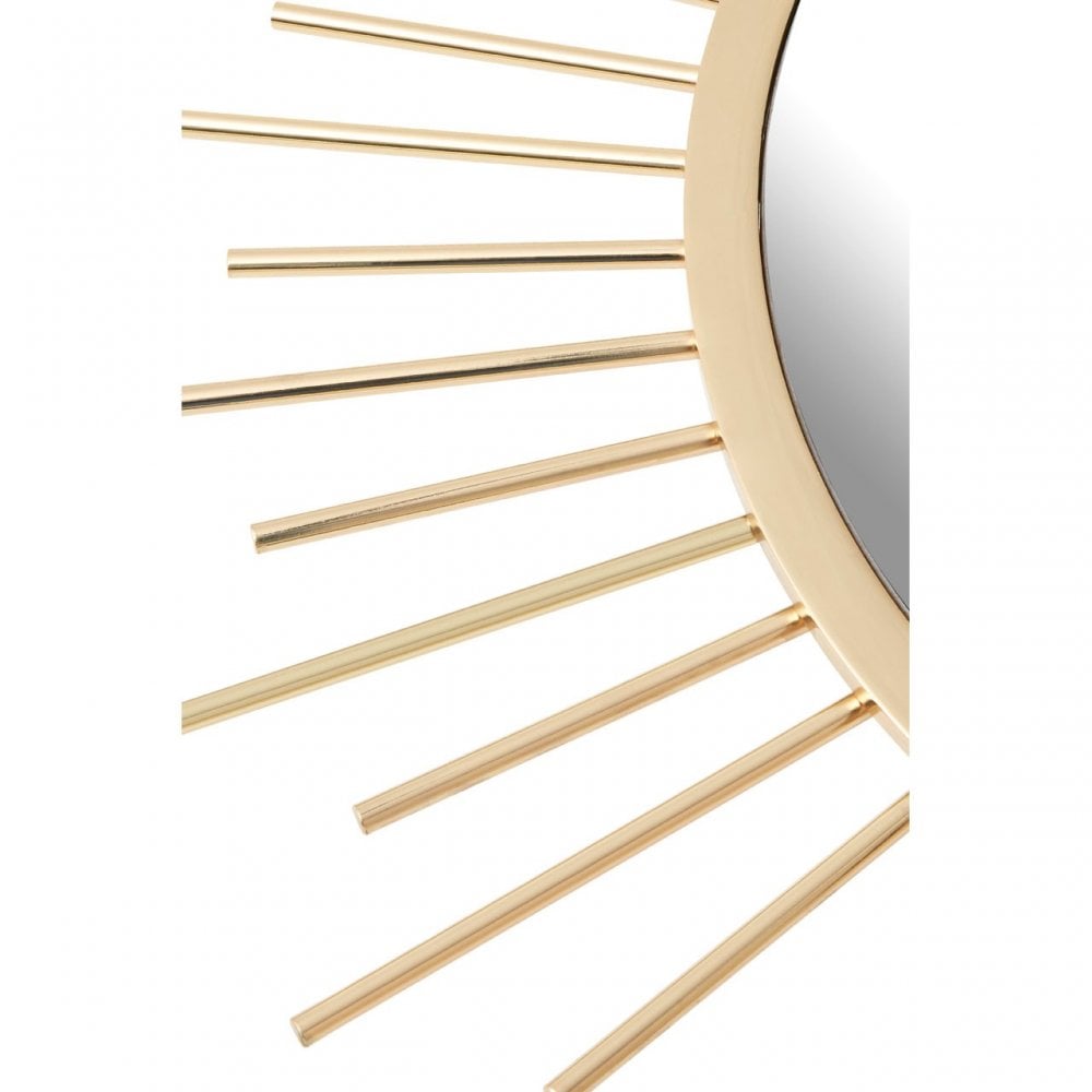 Meissa Sunburst Wall Mirror, Mirrored Glass, Gold