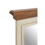 Virginia Wall Mirror, Fir Wood Veneer, Mirrored Glass, Paulownia Wood, Cream