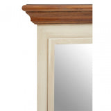 Virginia Wall Mirror, Fir Wood Veneer, Mirrored Glass, Paulownia Wood, Cream