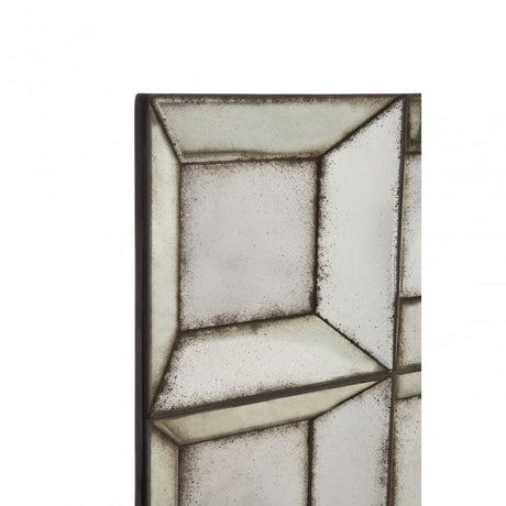 Rizzar Medium Multi Box Design Wall Mirror, Glass, Plywood