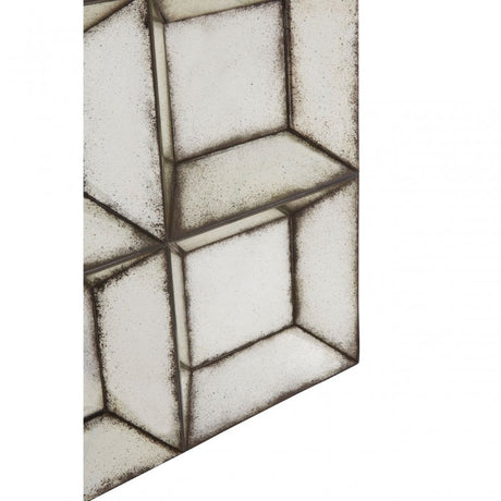Rizzar Medium Multi Box Design Wall Mirror, Glass, Plywood