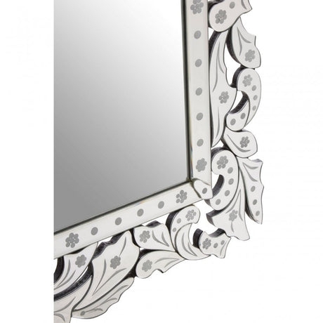 Geonna Wall Mirror, Crystal Mirror, Silver