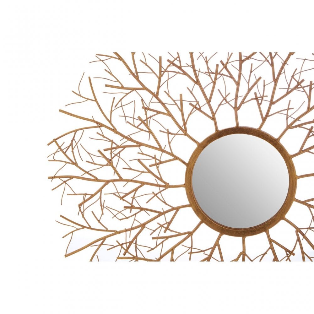 Zodiac Twig Wall Mirror, Glass, Gold
