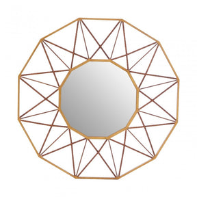 Zodiac Geo Wall Mirror, Glass, Gold