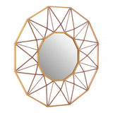 Zodiac Geo Wall Mirror, Glass, Gold