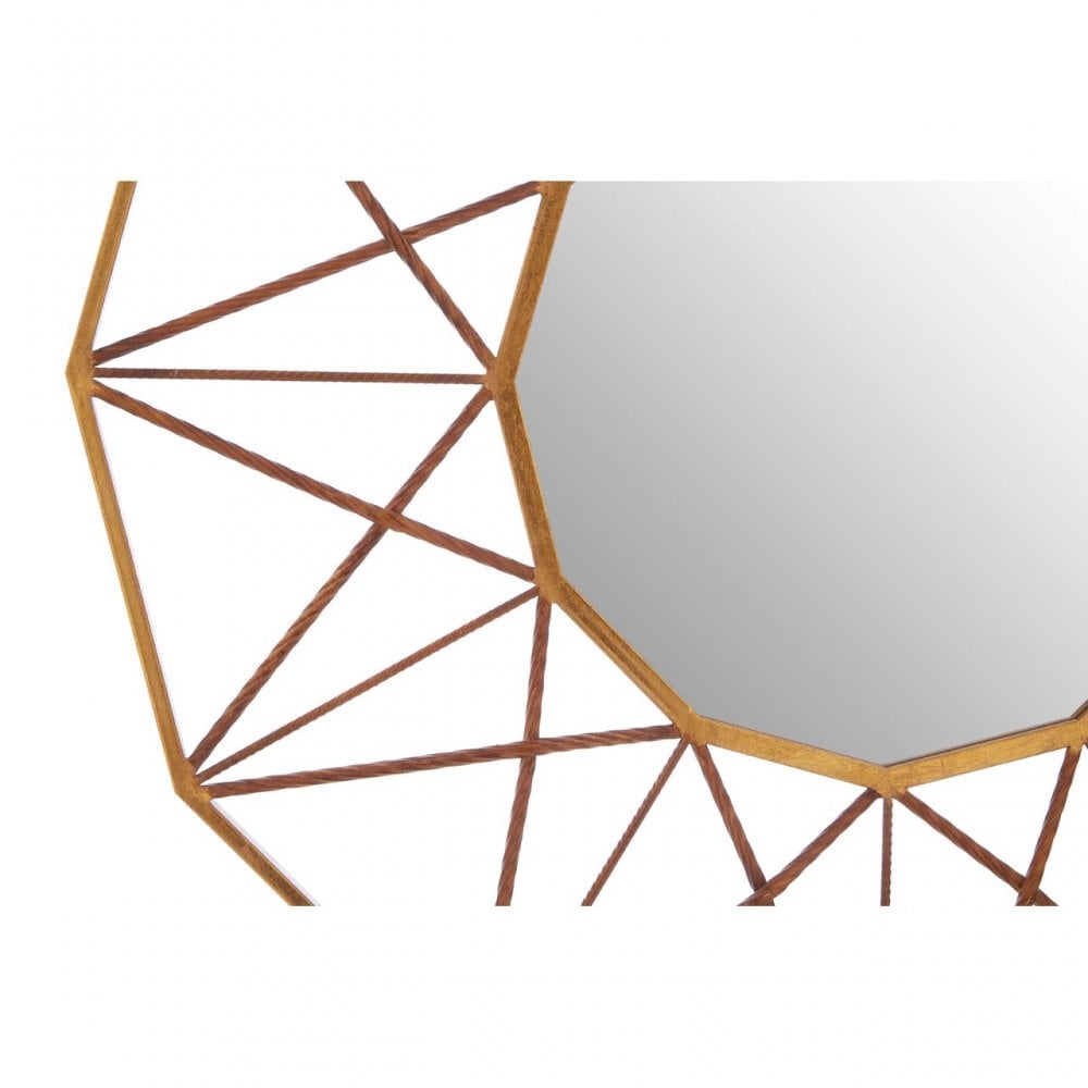 Zodiac Geo Wall Mirror, Glass, Gold