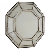 Rizzar 3D Hexagonal Wall Mirror, Glass, Plywood, Black