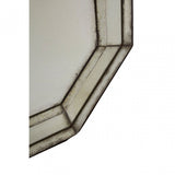 Rizzar 3D Hexagonal Wall Mirror, Glass, Plywood, Black