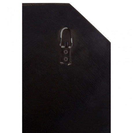 Rizzar 3D Hexagonal Wall Mirror, Glass, Plywood, Black