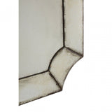 Rizzar Wall Mirror with Curved Corners, Glass, Plywood, Black
