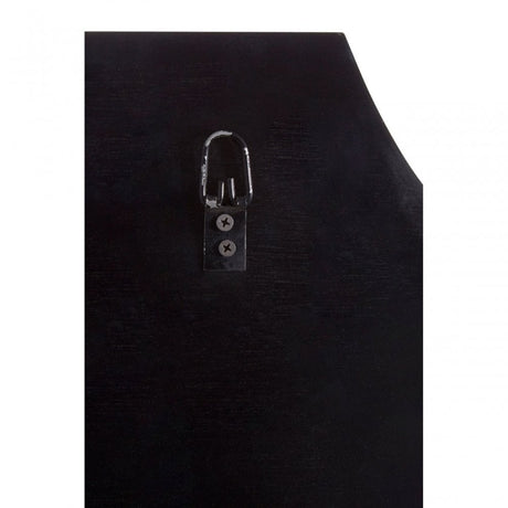 Rizzar Wall Mirror with Curved Corners, Glass, Plywood, Black
