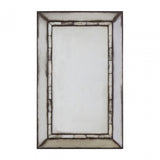 Rizzar Rectangular / Tiled Wall Mirror, Glass, Plywood, Black