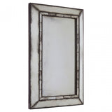 Rizzar Rectangular / Tiled Wall Mirror, Glass, Plywood, Black