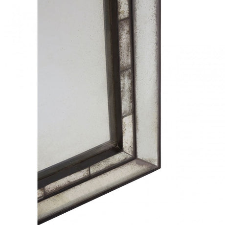 Rizzar Rectangular / Tiled Wall Mirror, Glass, Plywood, Black