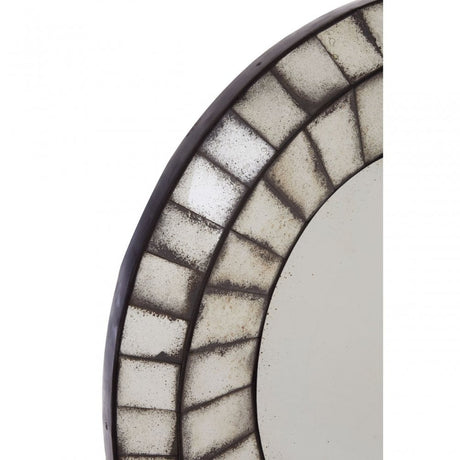 Rizzar Oval 3D Mozaic Wall Mirror, Glass, Plywood