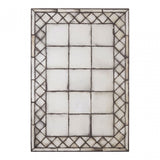 Rizzar Cross Frame Wall Mirror, Glass, Plywood, Black