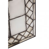 Rizzar Cross Frame Wall Mirror, Glass, Plywood, Black