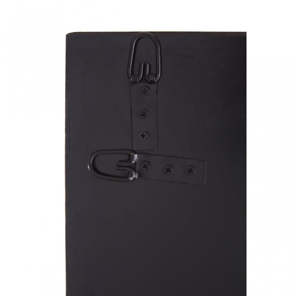 Rizzar Cross Frame Wall Mirror, Glass, Plywood, Black