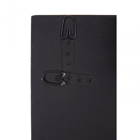 Rizzar Cross Frame Wall Mirror, Glass, Plywood, Black