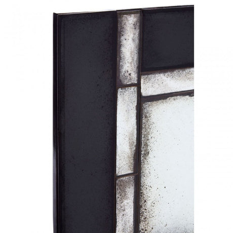Rizzar Square / Tiled Design Wall Mirror, Glass, Plywood, Black